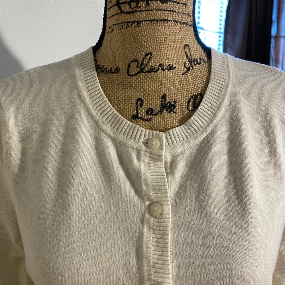 Kasper Button Front Sweater, Size Medium. - image 4